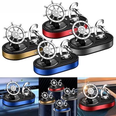Helmsman Fan Blade Car Fragrance Air Freshener Dolphin Interior Decoration Solar Rotating Car Aromatherapy Perfume Diffuser
