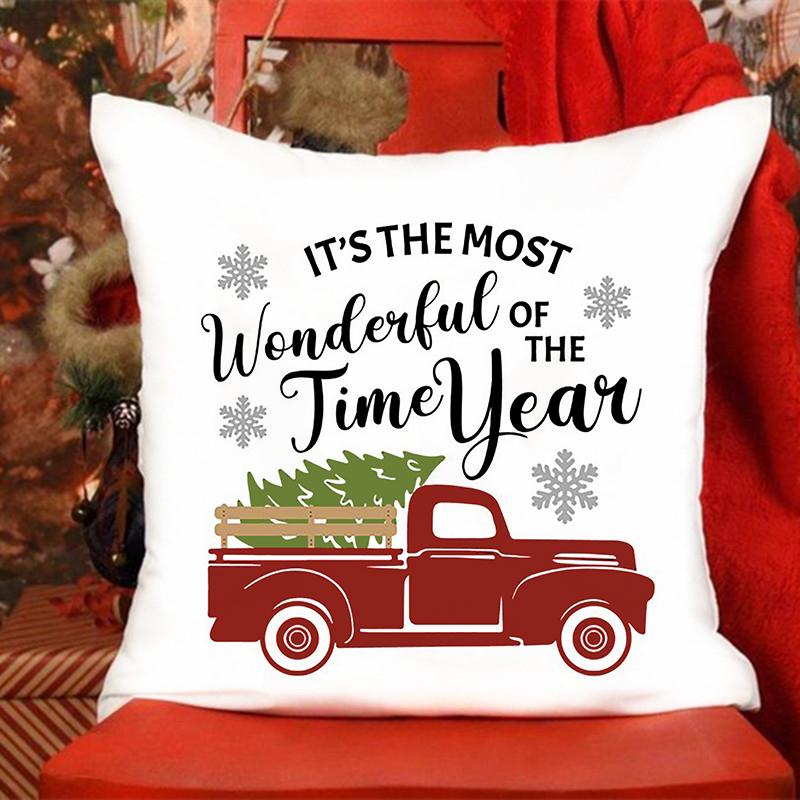 I Love Santa Claus Printed Pillowcase Christmas Sofa Cushion Cover Bed Pillowcase Room Cute Pillowcase Gift