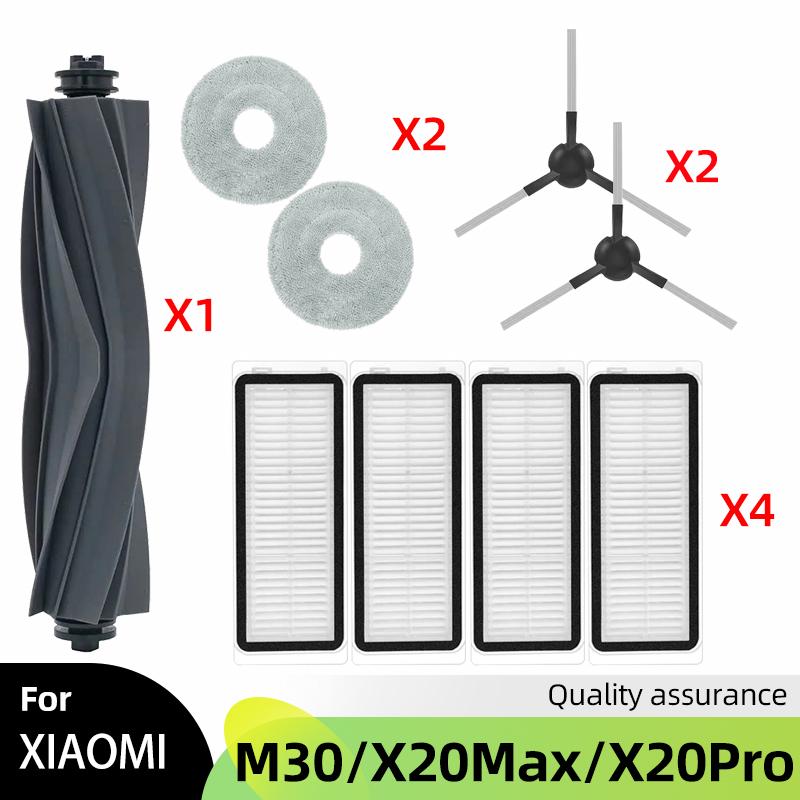 Fit For Xiaomi Mijia M30 D102 / Xiaomi X20 Max D109GL / Xiaomi X20 Pro D102GL Parts Main Side Brush Filter Mop Cloth Dust Bag