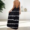 Women's Fashion Backless Spaghetti Strap Casual Loose-Fit Striped Print Dress