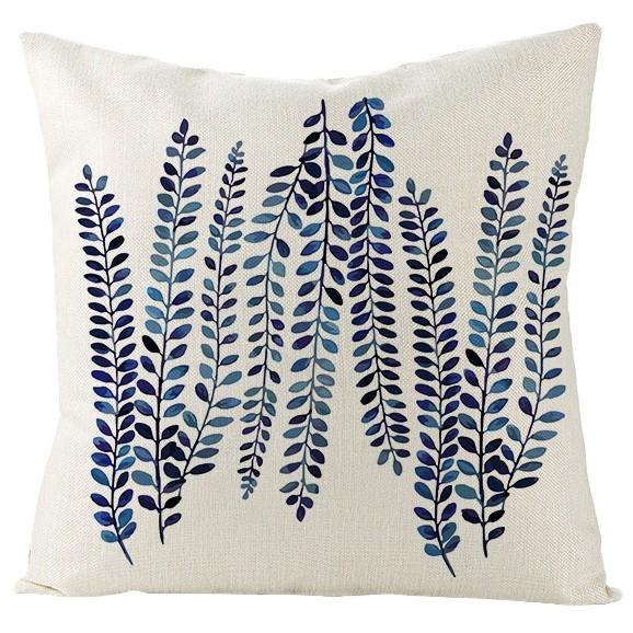 New Blue Geometric Linen Pillowcase Home Sofa Pillowcase