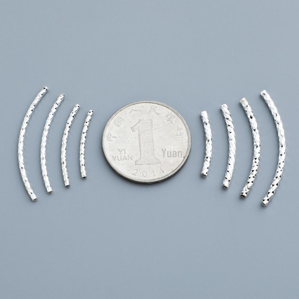 S925 argint sterling floare curbate și margele tubulare pentru brățări și coliere DIY