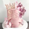 Balls Cake Toppers Happy Birthday Crown Tiara Cake Toppers for Birthday Wedding Baby Shower Party Decorations
