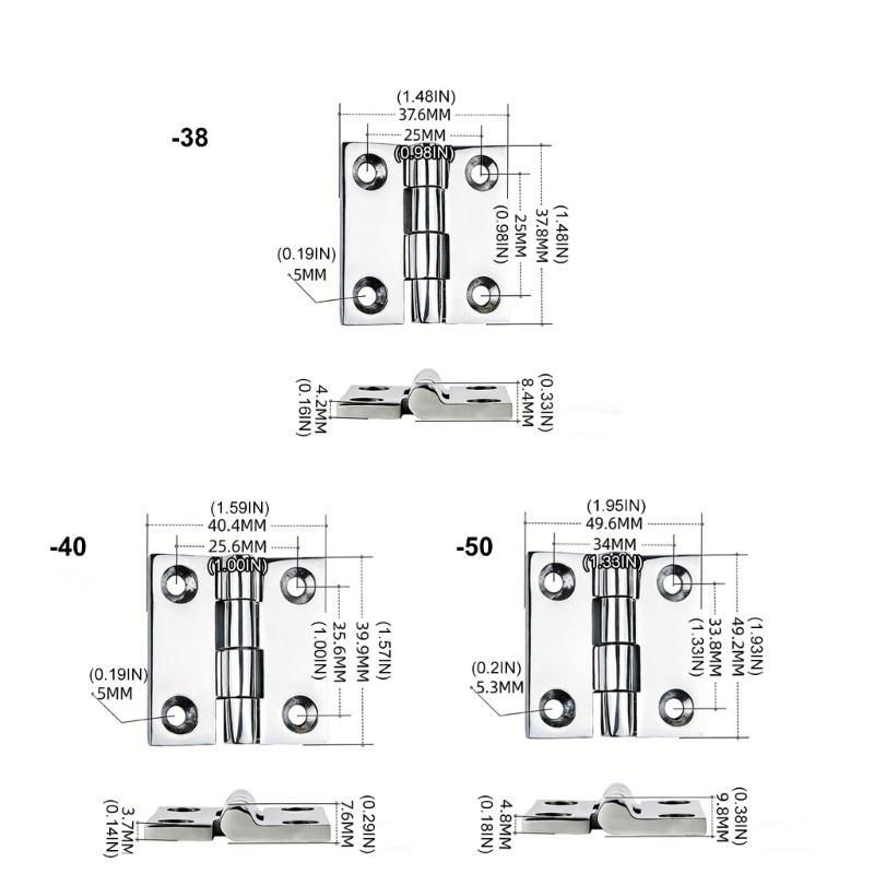 2pcs Stainless Steel Vessel Hinges Reinforced Structure Ideal For Harsh Marine Conditions Boat Marine Square Hinges