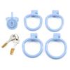 Positive Mini Flat Short Cock Ring Chastity Cage Device with 4 Ring for Male