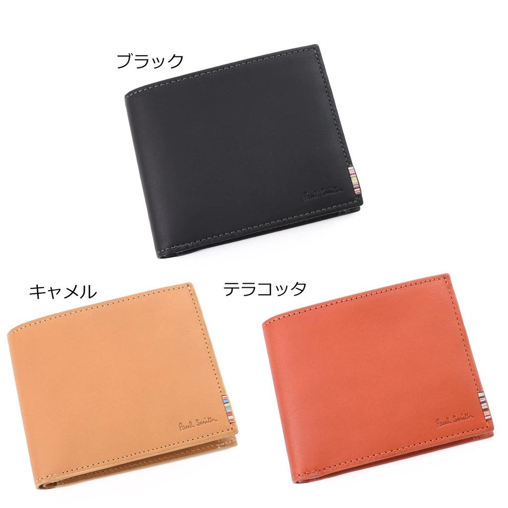 Paul Smith Personalized Bifold Wallet with Coin Signature Stripe Genuine 883906 Purse, Tab, Leather, Compact, P534/BPS534 (No Personalization, Camel)