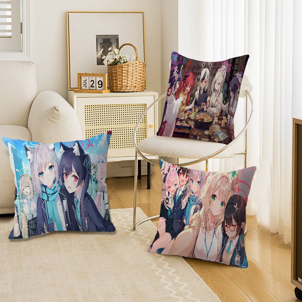 Popular Game Blue Archive Cushion Cover Decorative Pillow Sofa Home Decor Case Pillow Cases