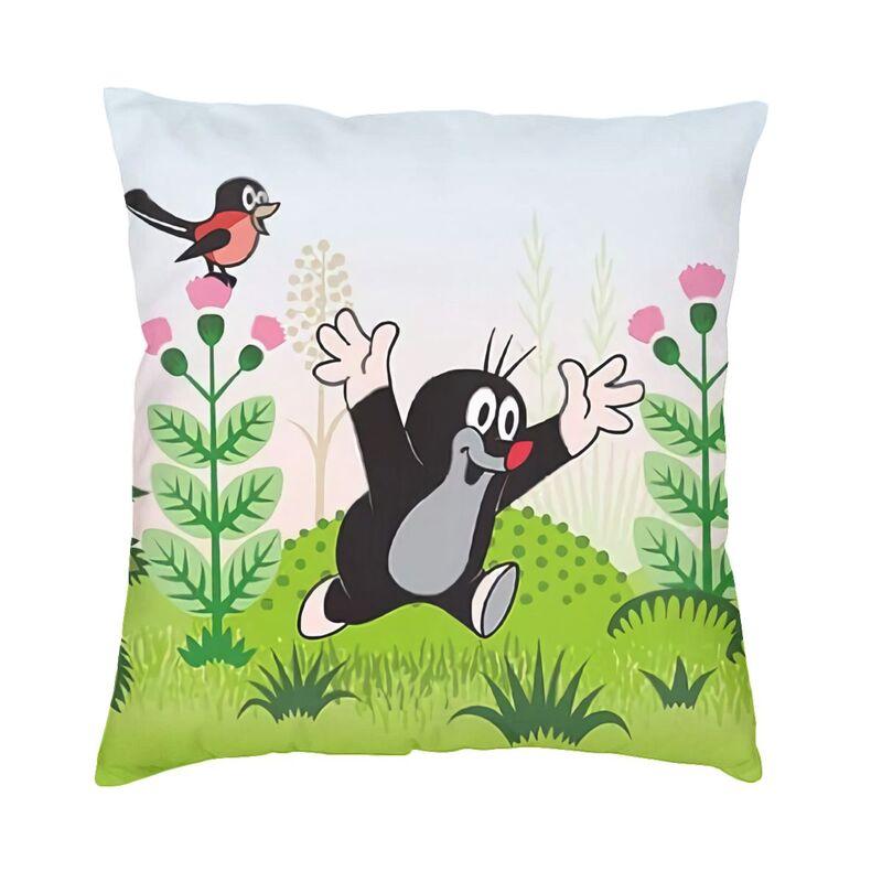 

Happy Mole Cartoon Cushion Cover Two Side 3D Print Krtek Little Maulwurf Floor Pillow Case for Car Cool Pillowcase Decoration 30x30cm 12x12in