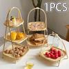 1/2/3 Layer Fruit Basket Food Basket Decorative Standing Tray Bamboo Serving Tray Bamboo Storage Basket For Kitchen