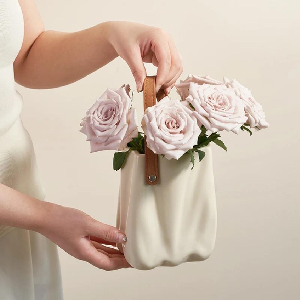 DIY Handbag Vase Handheld Vase Ornament New Niche Decoration  Household Supplies