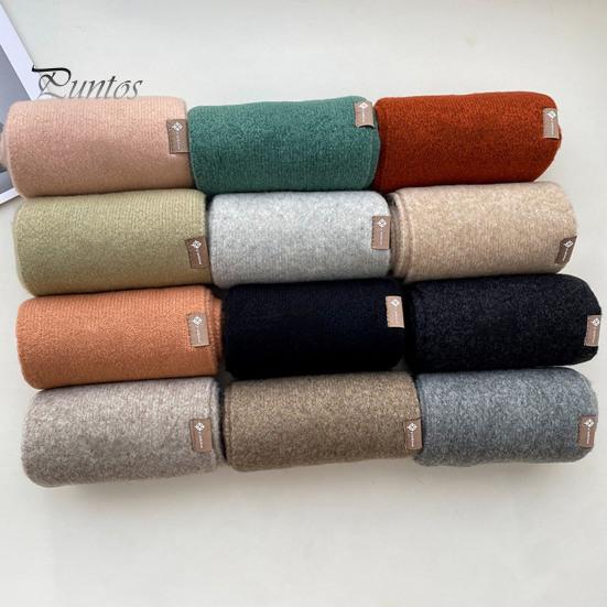 Women Scarf Winter Windproof Solid Color Soft Thick Knitting Keep Warm Cozy Unisex Korean Style Men for Outdoor