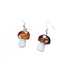 Bohemian Silver Mushroom Dangle Earrings