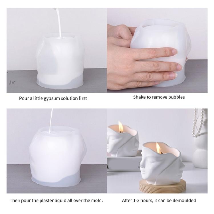 Artistic Face Shape Silicone Mold Planter Molds Resin Casting Molds Crafting Accessories for Home Gardening Projects