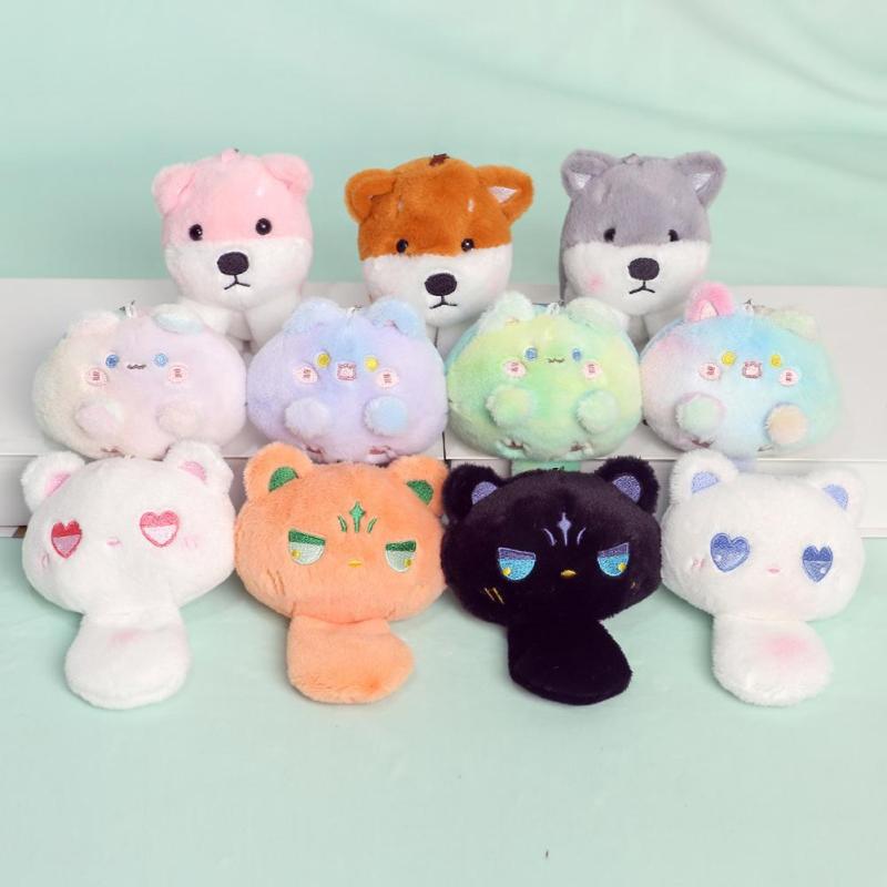 

Плюшевый брелок Kawaii Cat, писк, плюшевые куклы с животными, подвесные аксессуары, подарок на день рождения для мальчиков и девочек