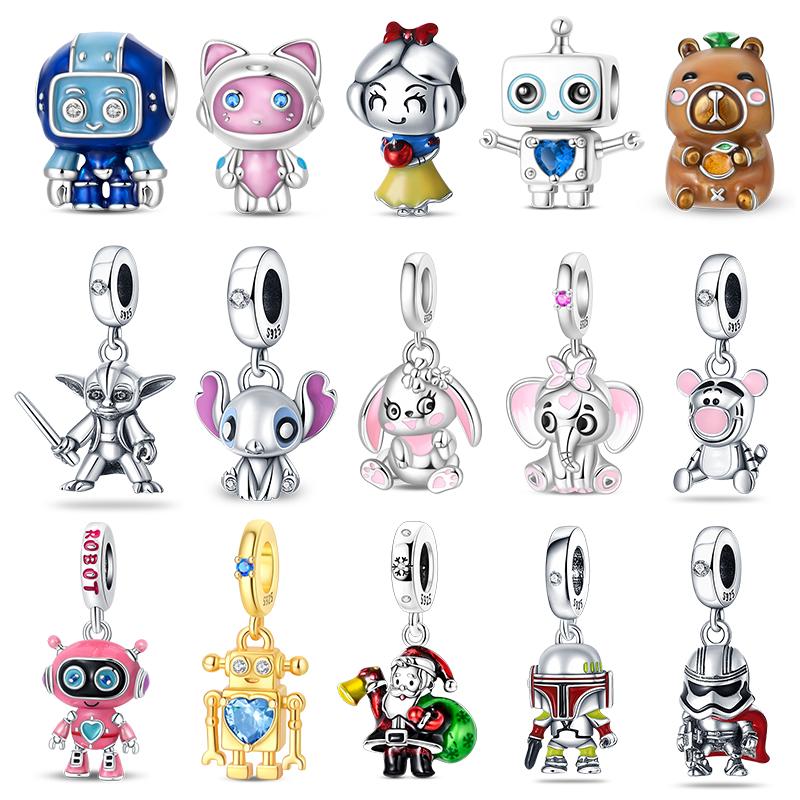 Authentic Original Charm Bead Component Copper Metal Characters & Capybara Charm Bead Component Bead Components Compatible With 3mm Authentic