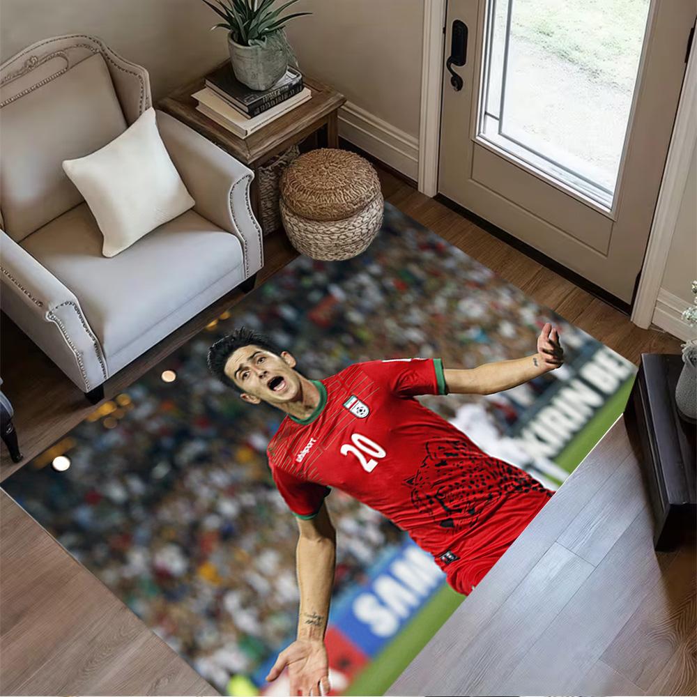 Iranian Football Player Floor Mat Design for Study room Decorate room Dormitory Hallway Anti-slip Rug Decorate Offices