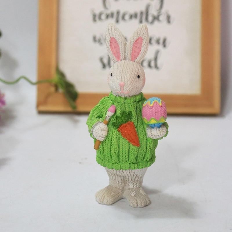 Osterhase Figur Harz Gewebte Kaninchen Skulptur Schlafsaal Party Dekoration