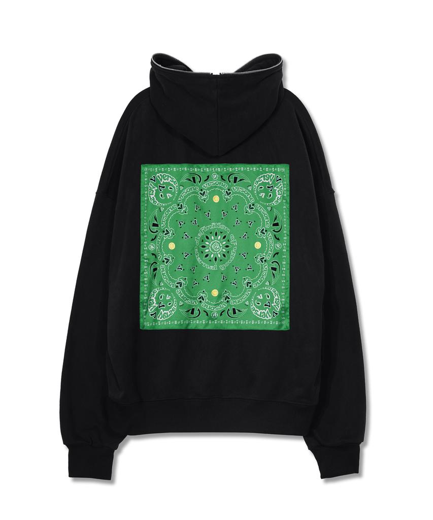Verse One Paisley Logo Bandana Full Zip Hoodie Black/Green