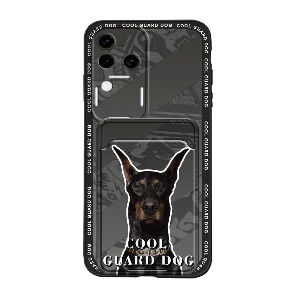 Card Slot Dirt-resistant Phone Case For VIVO S18 Pro/V30 Pro TPU Protective Cartoon Card Sleeve Graffiti Cute Soft Case