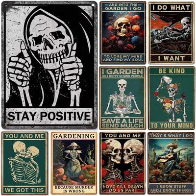Vintage Metal Tin Poster Choose Something Fun Skull Retro Metal Tin Sign Posters Plate for Bar Restaurant Cafe Club Retro Plaque