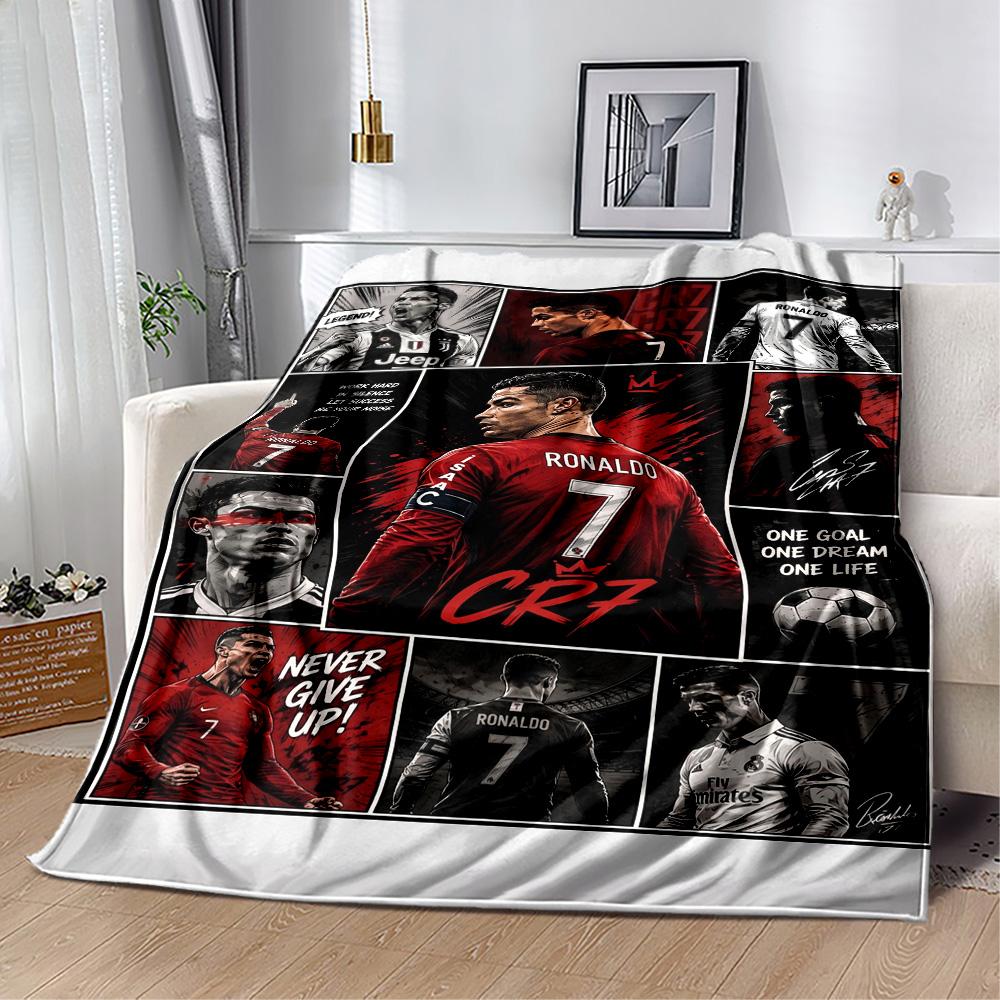 Ronaldo's Legendary Journey Blanket Soft Warm Cozy Suitable for Sofa Seaside Livingroom for All Occasions Playful Design Gifts For Family Or Friends