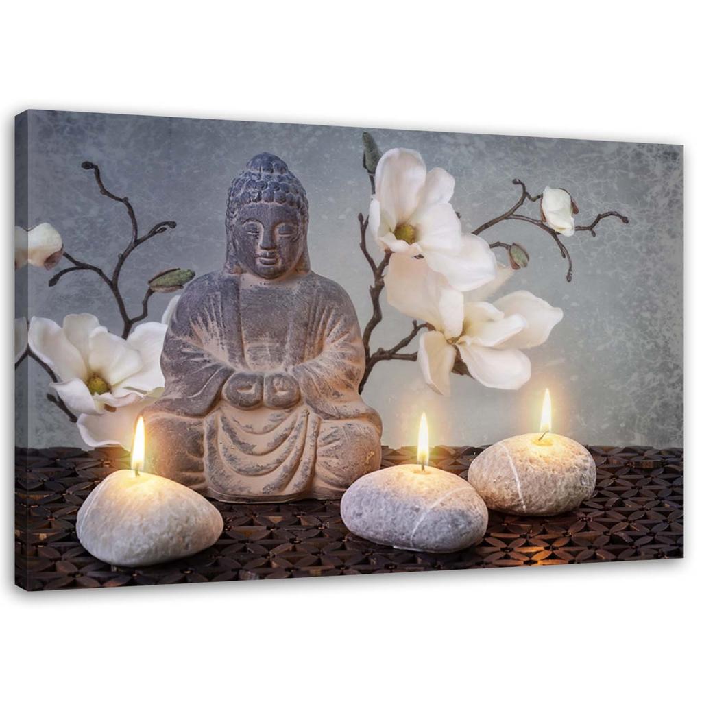 Canvas Print, Buddha and Candles