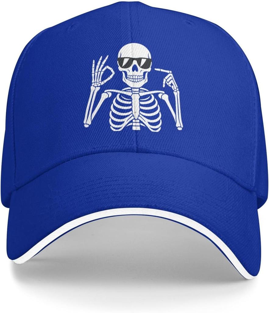 Skeleton OK Sign Sunglasses Baseball Cap Funny Viral Slang Adjustable Adult Unisex Summer Hat