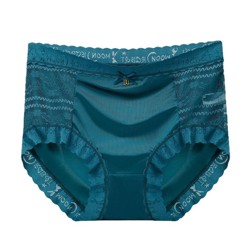 Plus Size Women's Summer Hollow Lace Traceless Comfortable Skin Friendly Hip Lift Breathable High Waist Panties
