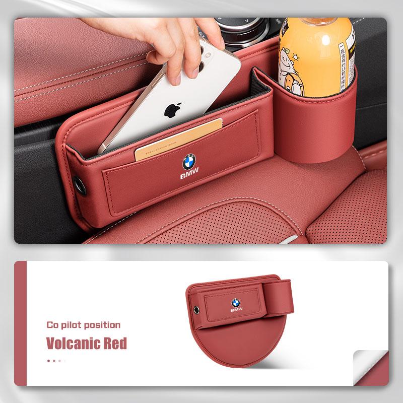 EBGU9 Leather Car Seat Gap Storage Box Cup Holder For BMW X1 X2 X3X5 X4 X6 X7 1 3 5 6 7 Series F40 E60 E90 F10 F15 F20 F30 G20 G30 G38