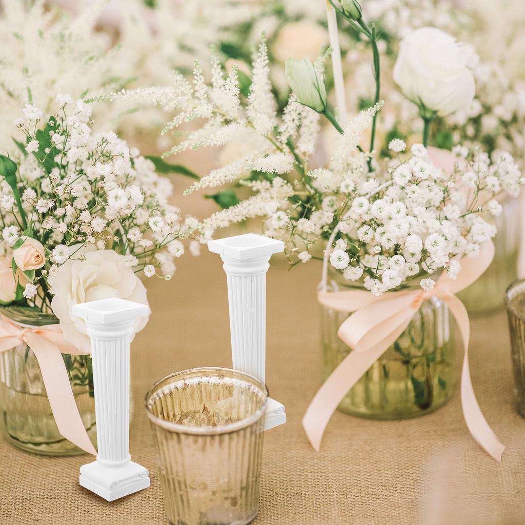 6 ks Římský sloup Decoration na dort Party dekorace Plastové pro model Náměstí Bílá Malá socha Sloupky a pilíře Nové