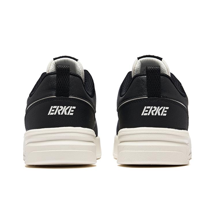 Hongxing Erke Unrestrained Trendy Comfortable Non-Slip Wear-Resistant Low-Top Skate Shoes Men sneakers Micro-Crystal-White Black V1125101423-002