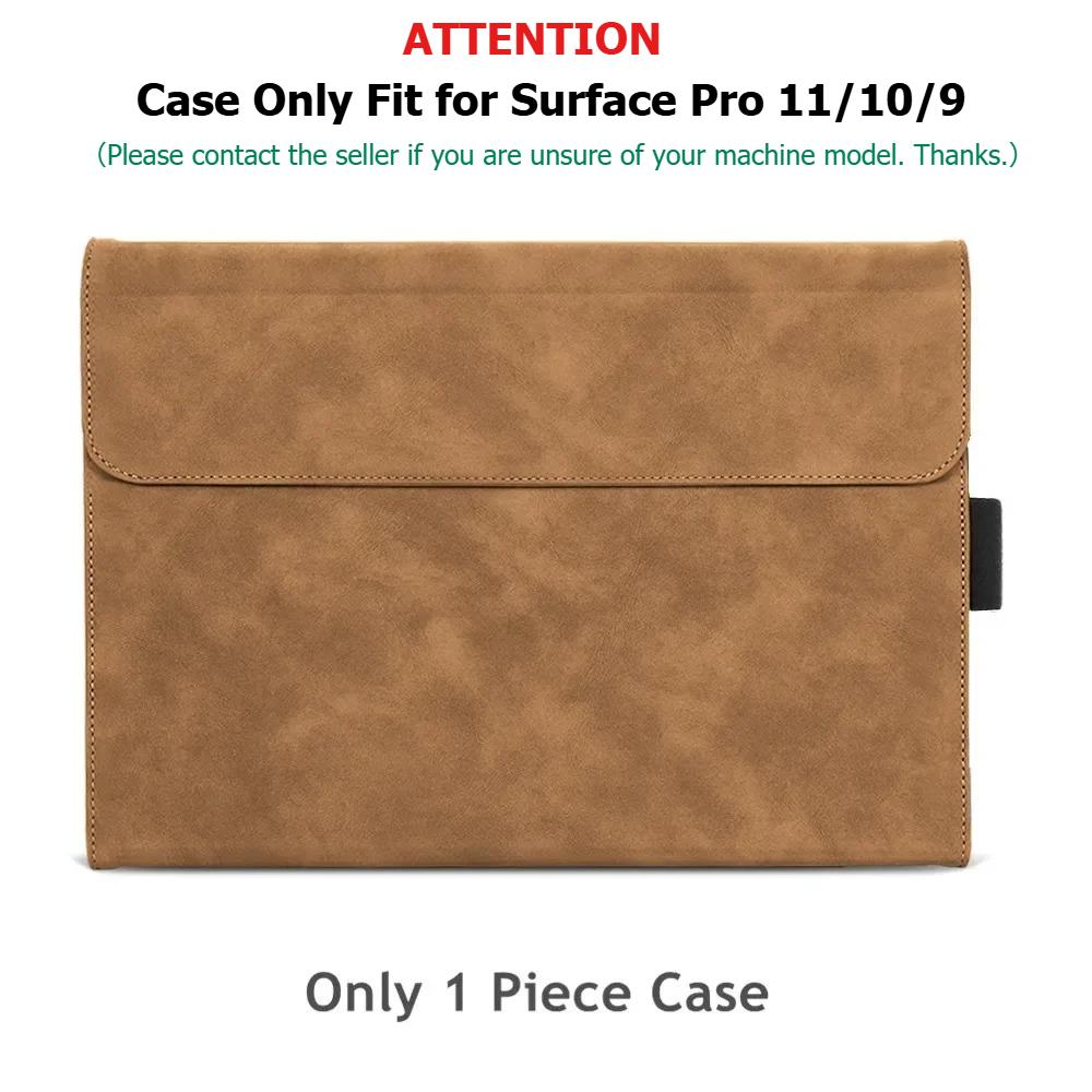 Etui ochronne do 13-calowego tabletu Microsoft Surface Pro 11/10/9 Slim z PU, ze skóry, odporne na wstrząsy, Smart Stand Folio Shell