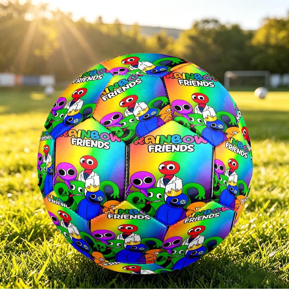 Pallone da Calcio Misura 5 Modello Rainbow Friends, Pallone da Calcio Resistente all'Usura per Partite Allenamento Gioco Sportivo Quotidiano