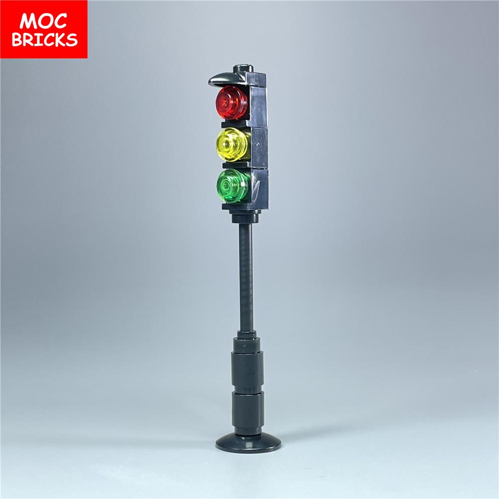 

5 наборів/лот Цегляні Світлофори MOC Для Міської Вулиці Дороги Фігурка Модель Навчальні Будівельні Блоки Іграшки Ляльки Подарунок Дітям