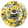 50 Sunflower Cartoon Stickers - DIY Color Plant Decoration for Milk Tea Cups