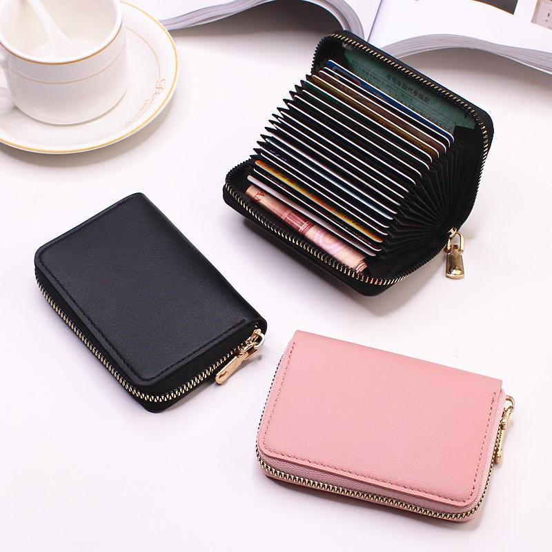 Card Holder Change bag Women's large capacity Multi-card holder Ultra-thin simple solid color wallet