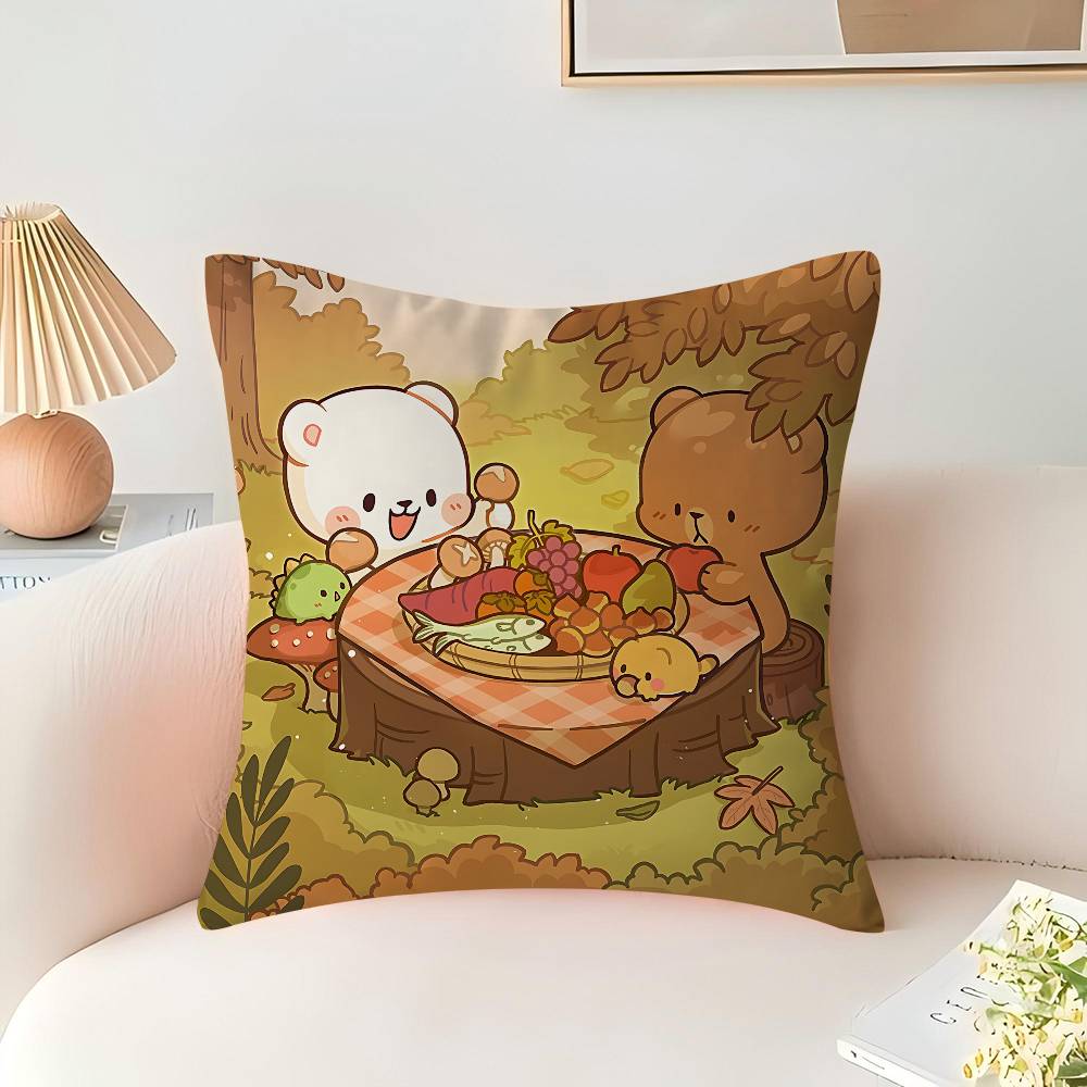 Kissenbezug in Milch- und Mokkatönen für Schlafzimmer und Wohnzimmer, dekorativer Sofabezug