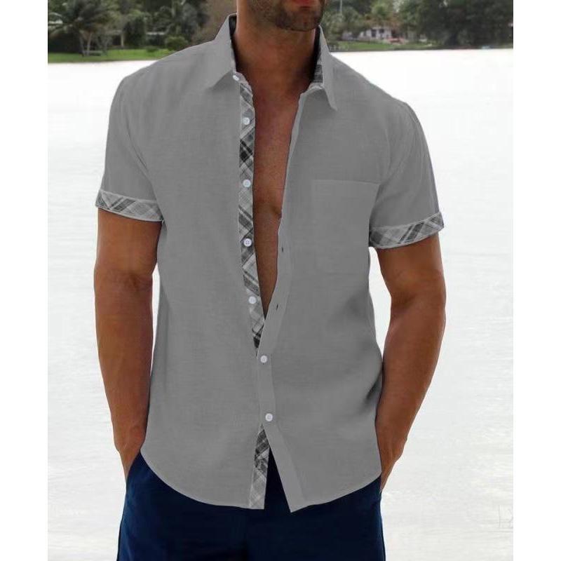 Camisa de manga corta holgada con botones en la parte delantera para hombre, camisa informal de verano con botones para la playa