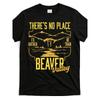 European Sizes Scenic Beaver Valley Graphic Black T-Shirt Vintage Inspired Design Featuring Mountains Waterfall And Path with Bold Cursive