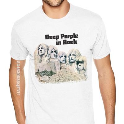 T-shirt en coton Deep Purple In Rock Grande Taille Boyfriend's Port Tee Shirts T-shirts Homme Normaux Nouveau T-shirt en Coton Groupe