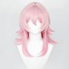European American Anime Wig Collapse Star Dome Railway March 7th Light Pink Dimple Bangs Back Up Hairstyle