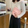 Women Waffle Plush Contrast Cosmetic Bag Multi Purpose Sundry Large Capacity Toilet Bag