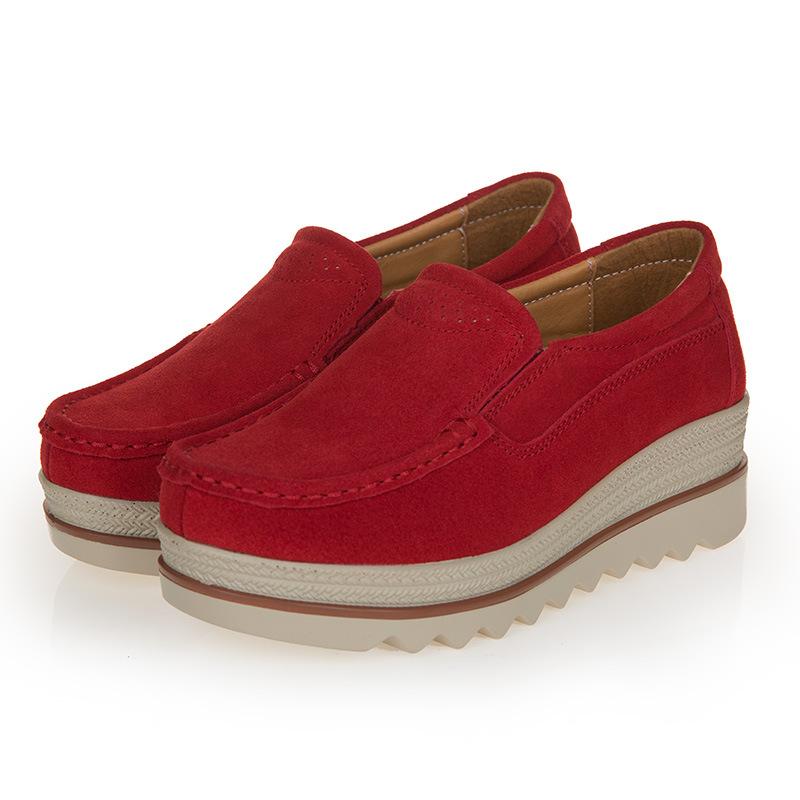 Women's Platform Shoes Fashion Suede Casual Shoes Designer Loafers Women Rocking Shoes Casual Mother Footwear Single Wedge Shoe