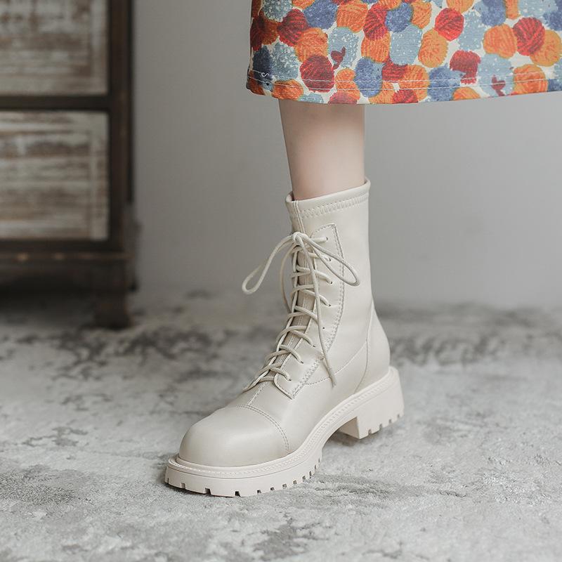 

Martin boots women s boots children s locomotive platform women s boots autumn and winter single boots thin short boots women s breathable non-slip 38