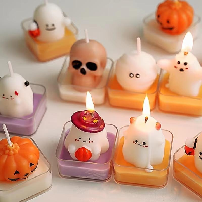 1pcs Halloween Aromatherapy Candles High-End Fragrance Gifts Home Aromatherapy Decoration Pumpkin Ghost Shape Candle Ornament