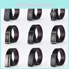Genuine Leather Automatic Buckle Mens Business Casual Belt With Alloy Clasp For Office Wear