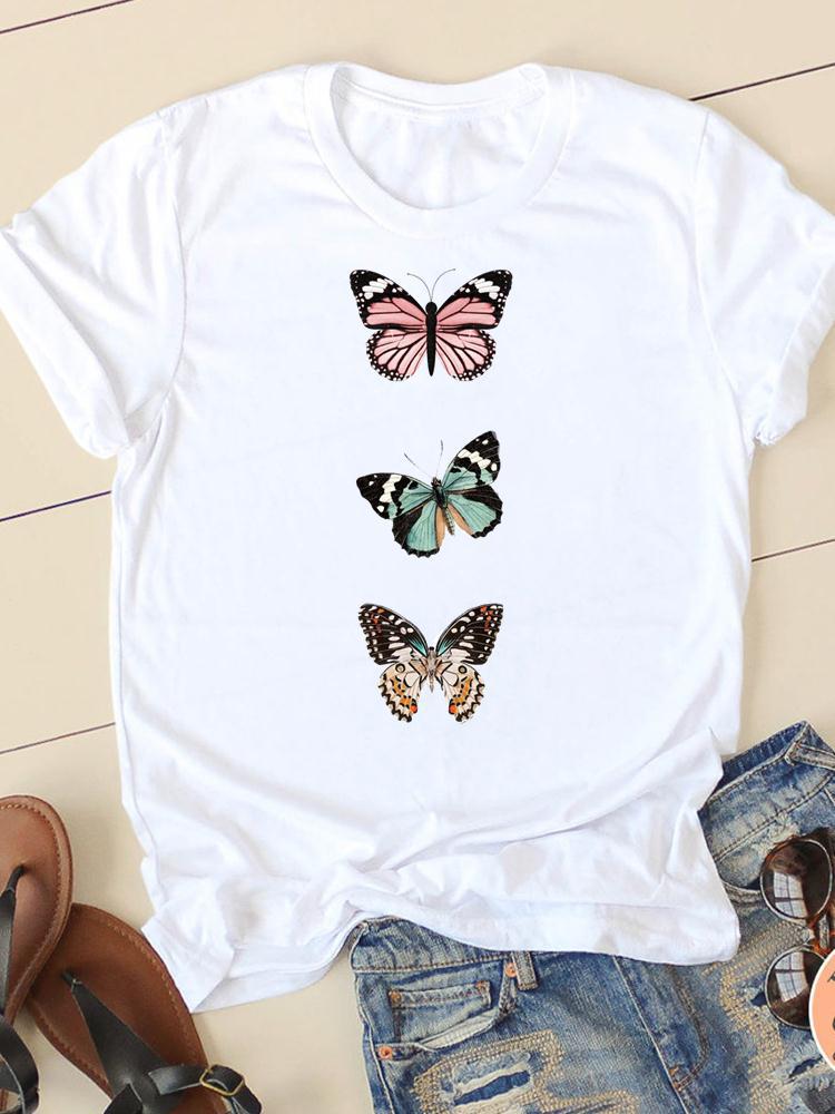 Womens Fashion Womens Short Sleeve Summer Cartoon Fashion Clothing Harajuku Casual Tops Graphic T Shirts  Aesthetic