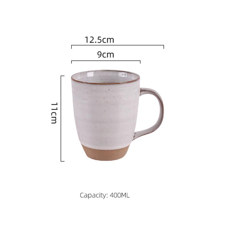 Retro Ceramic Coffee Mug For Home Water Drinking Cup with Big Handle Pottery Tea Cup for for Office and Home