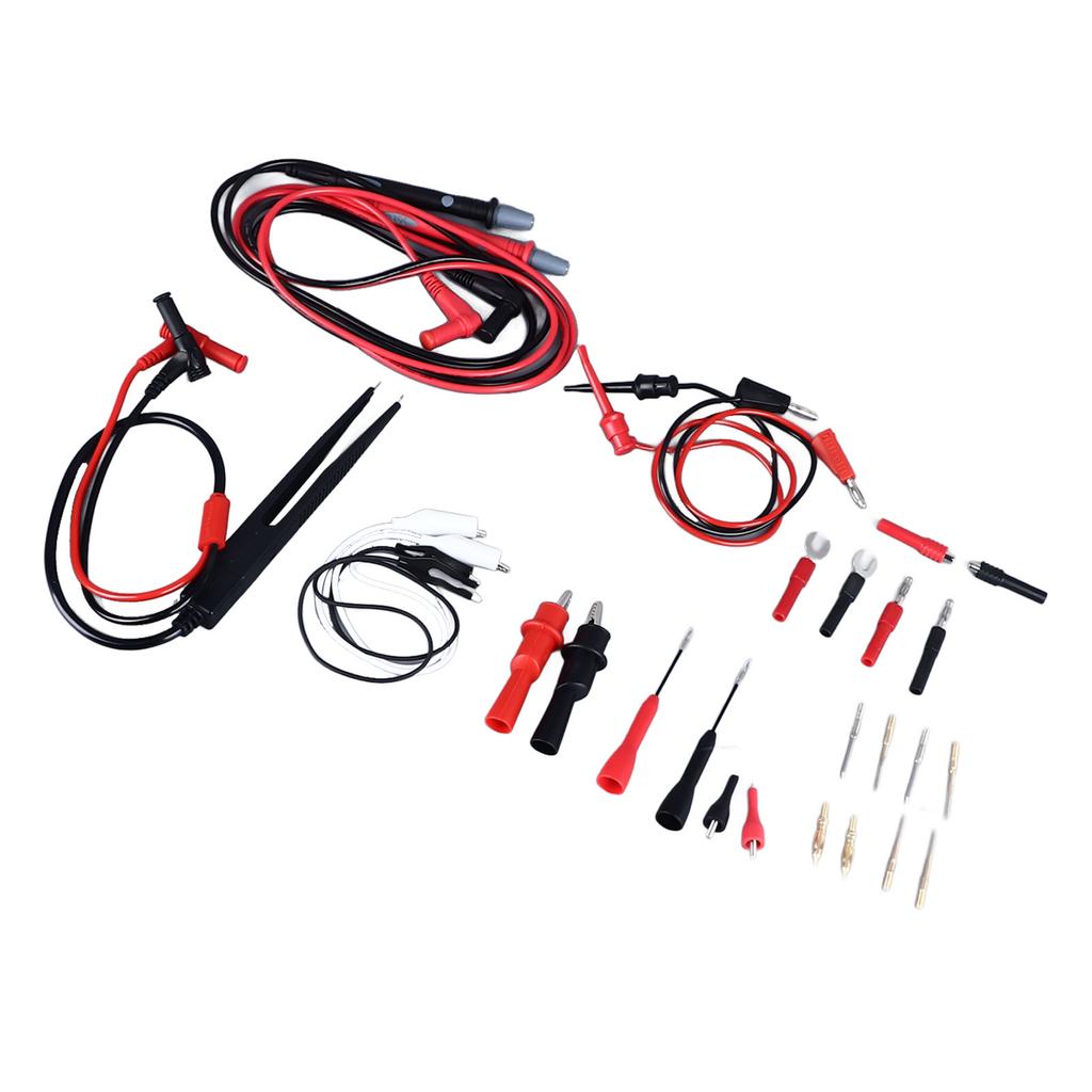 27Pcs Multimeter Test Set Electrical Hook Probes Multifunctional Replaceable Kit 10A with 1mm 2mm
