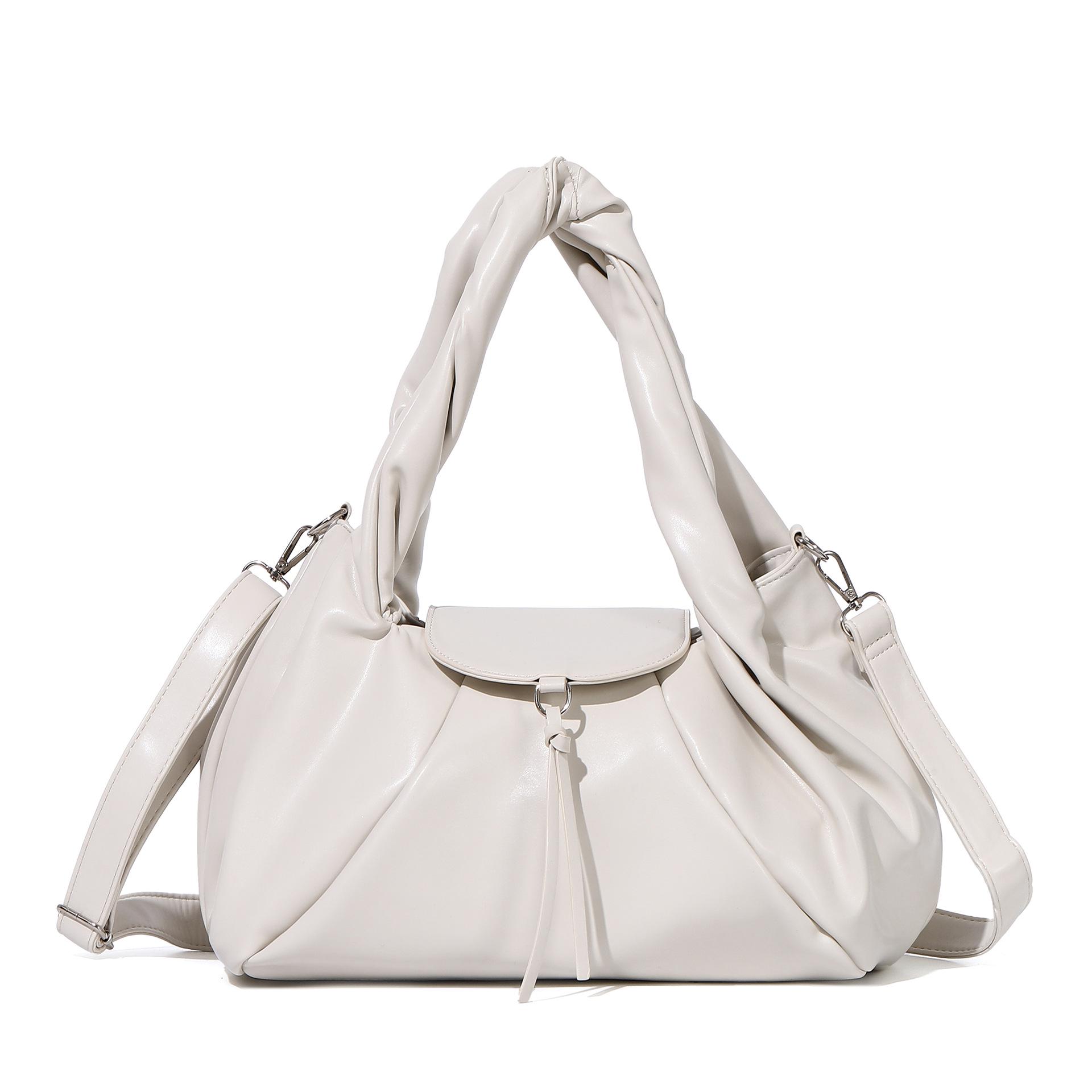 

Women s Large-Capacity Pleated Shoulder Bag – Versatile Crossbody for Sports, Fitness, and Commuting білий